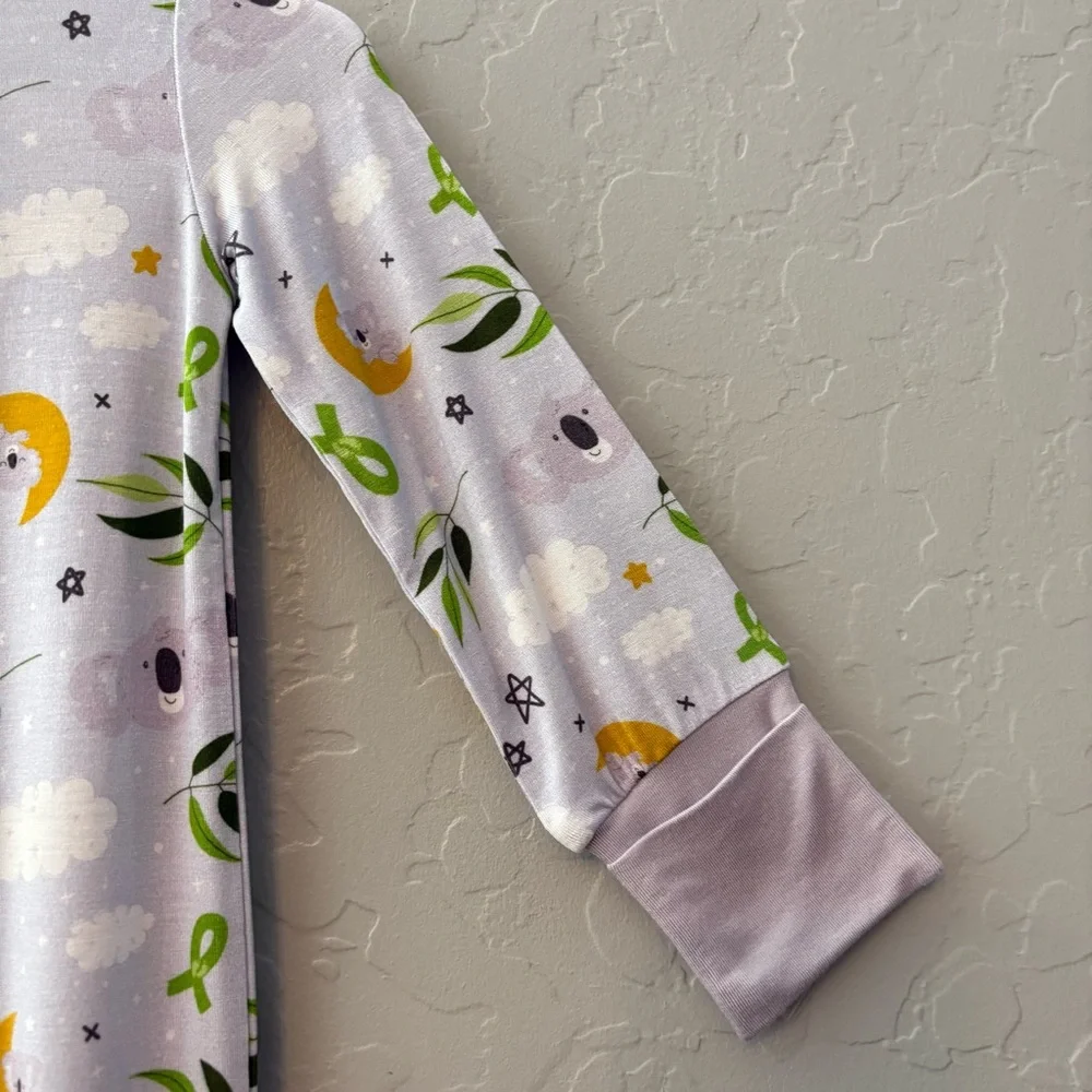 Laree + Co Morgan gray koala bamboo convertible footie pajamas 6-12 months NEW